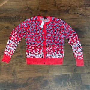 NWT Ann Taylor Red Floral Cardigan | Size M